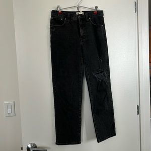 Madewell Black Jeans The Mid-Rise Perfect Vintage Straight Jean